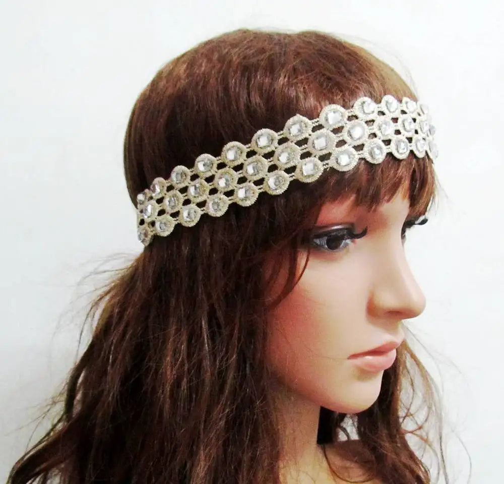 Romantic Pearl 3cm Lace Elastic Headband