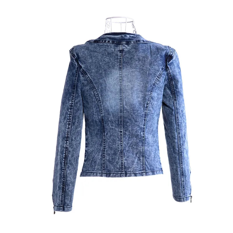 Elegant Diamond Denim Jacket – Vintage Slim Fit for Effortless Everyday Glam