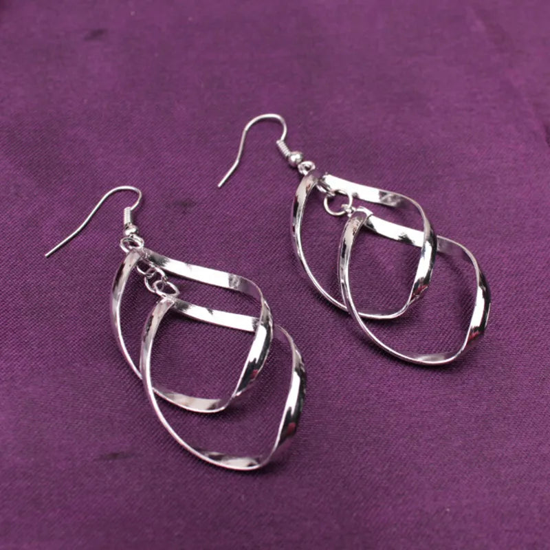 Twisted Rhombus Hanging Earrings For Women
