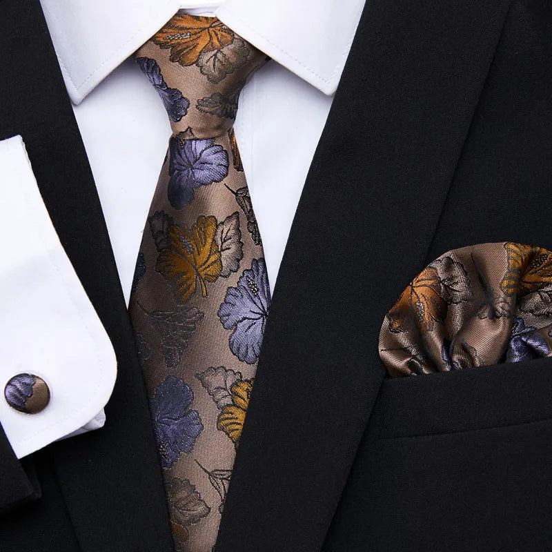7.5 cm Tie Pocket Squares Cufflink Set