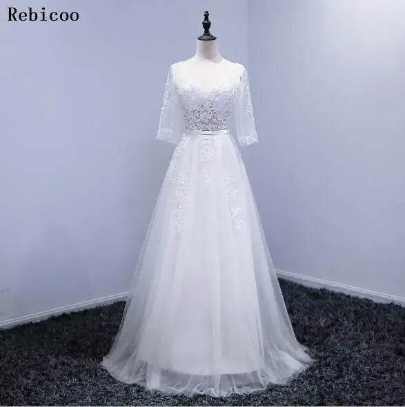 Lace Beading Long Backless Bridal V neck Sleeveless Transparent Banquet Sexy  Dress