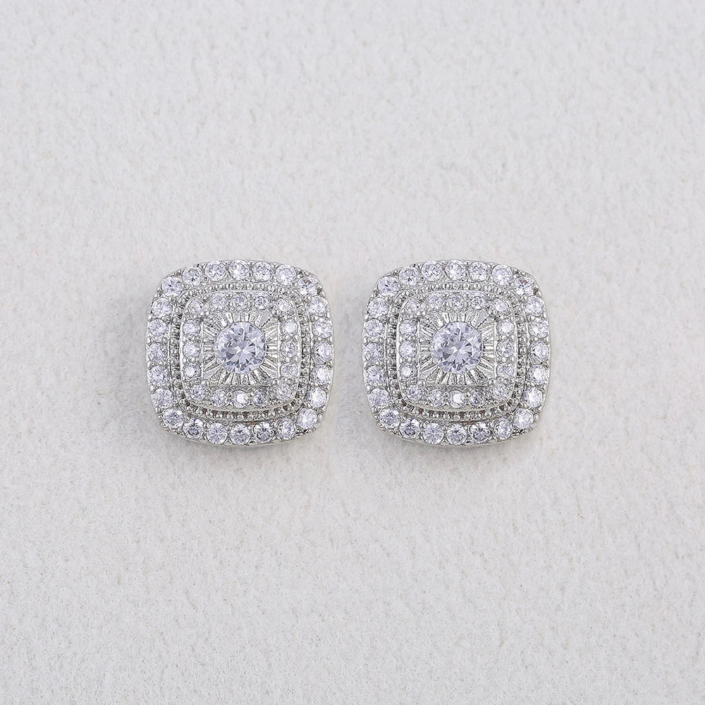 Brilliant Cubic Zirconia Stud Earrings