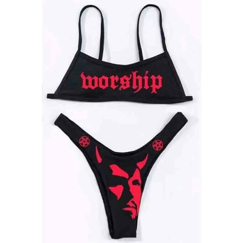 Summer Sexy Strange Comics Print Tube Top Swimsuits