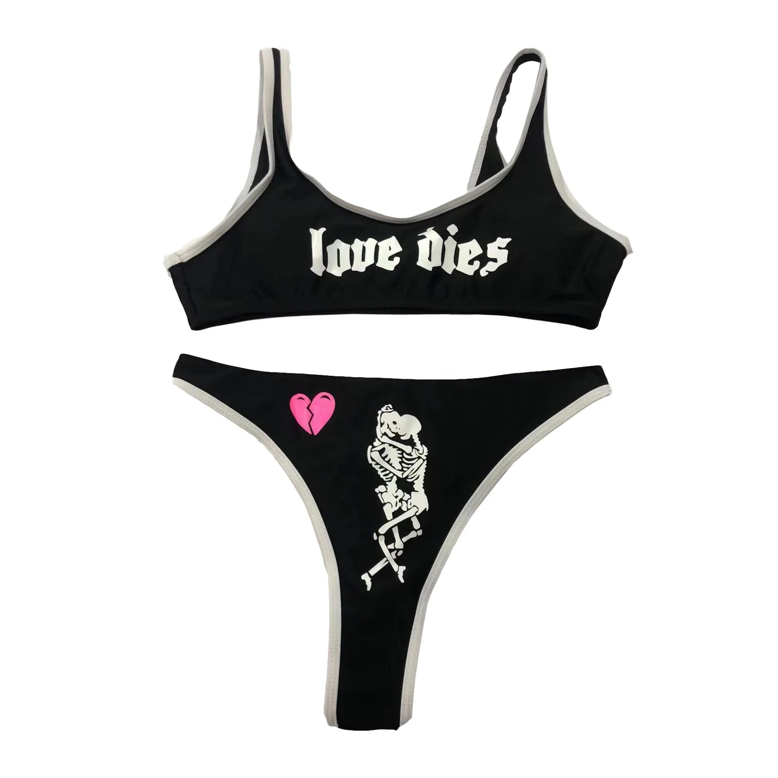 Summer Sexy Strange Comics Print Tube Top Swimsuits