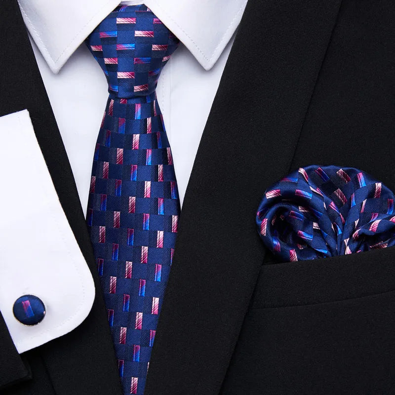 7.5 cm Tie Pocket Squares Cufflink Set