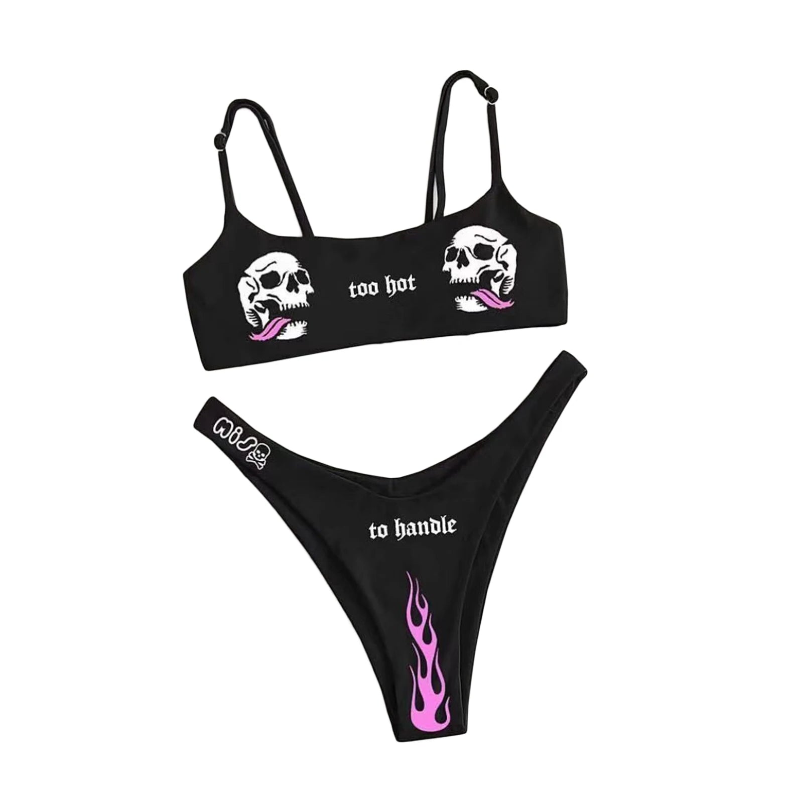 Summer Sexy Strange Comics Print Tube Top Swimsuits