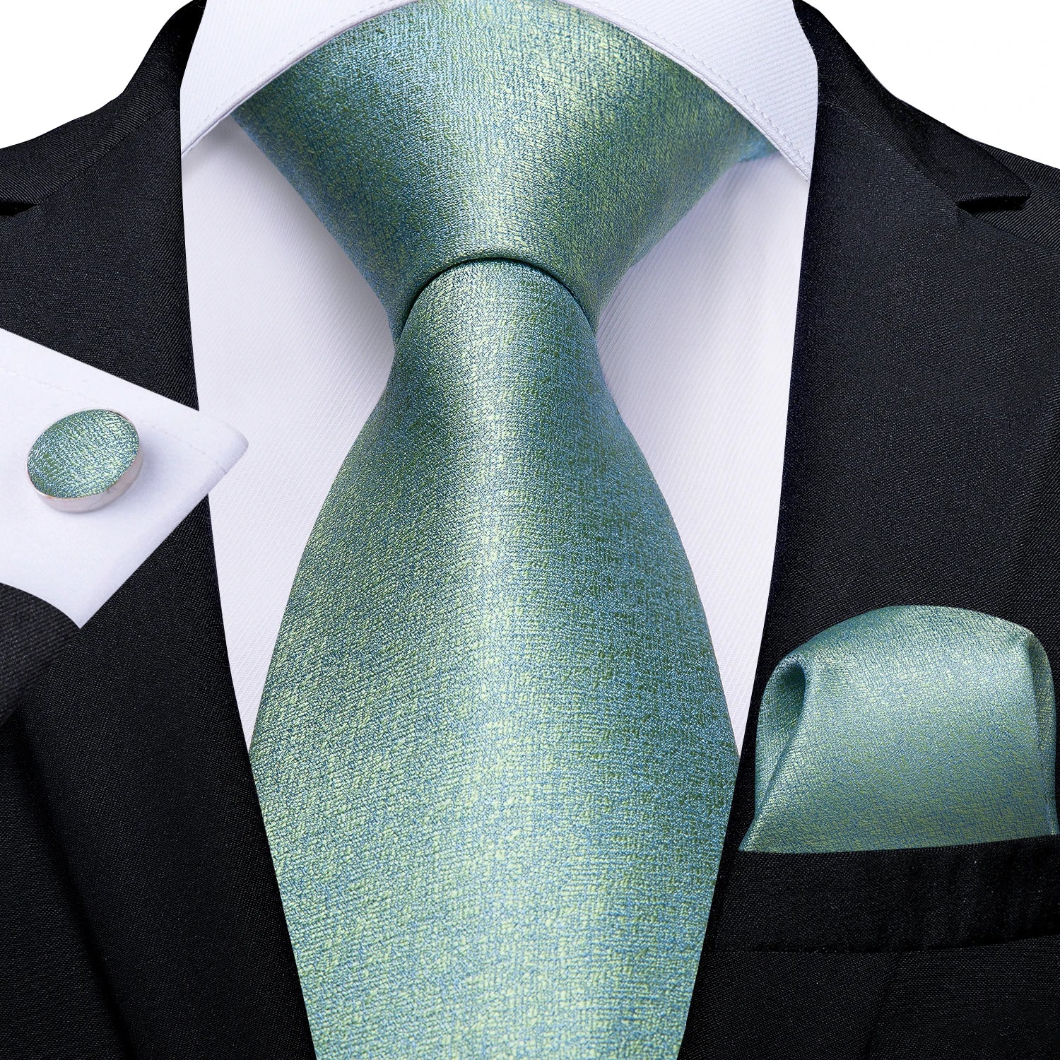 Silk Jacquard Woven Tie Handkerchief Cufflinks For Men
