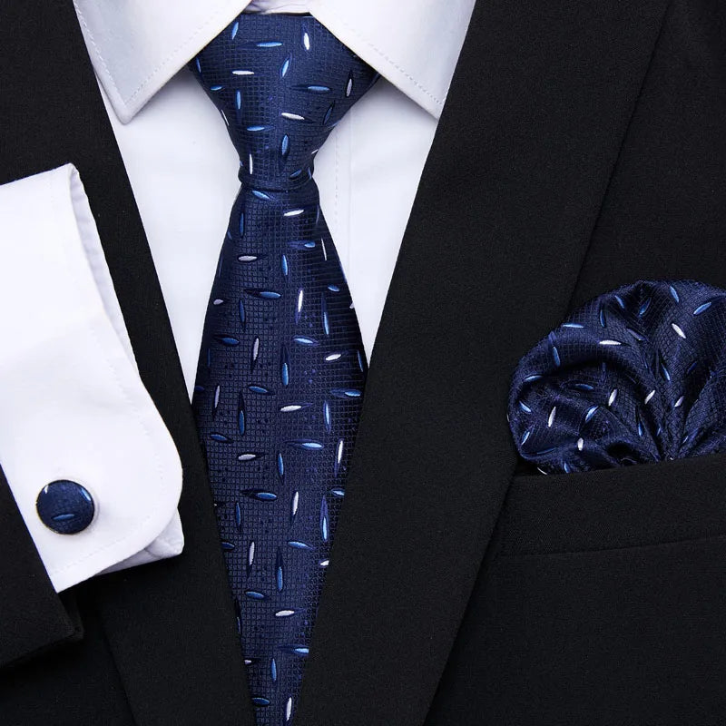 7.5 cm Tie Pocket Squares Cufflink Set