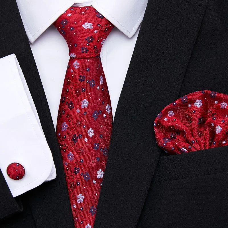 7.5 cm Tie Pocket Squares Cufflink Set