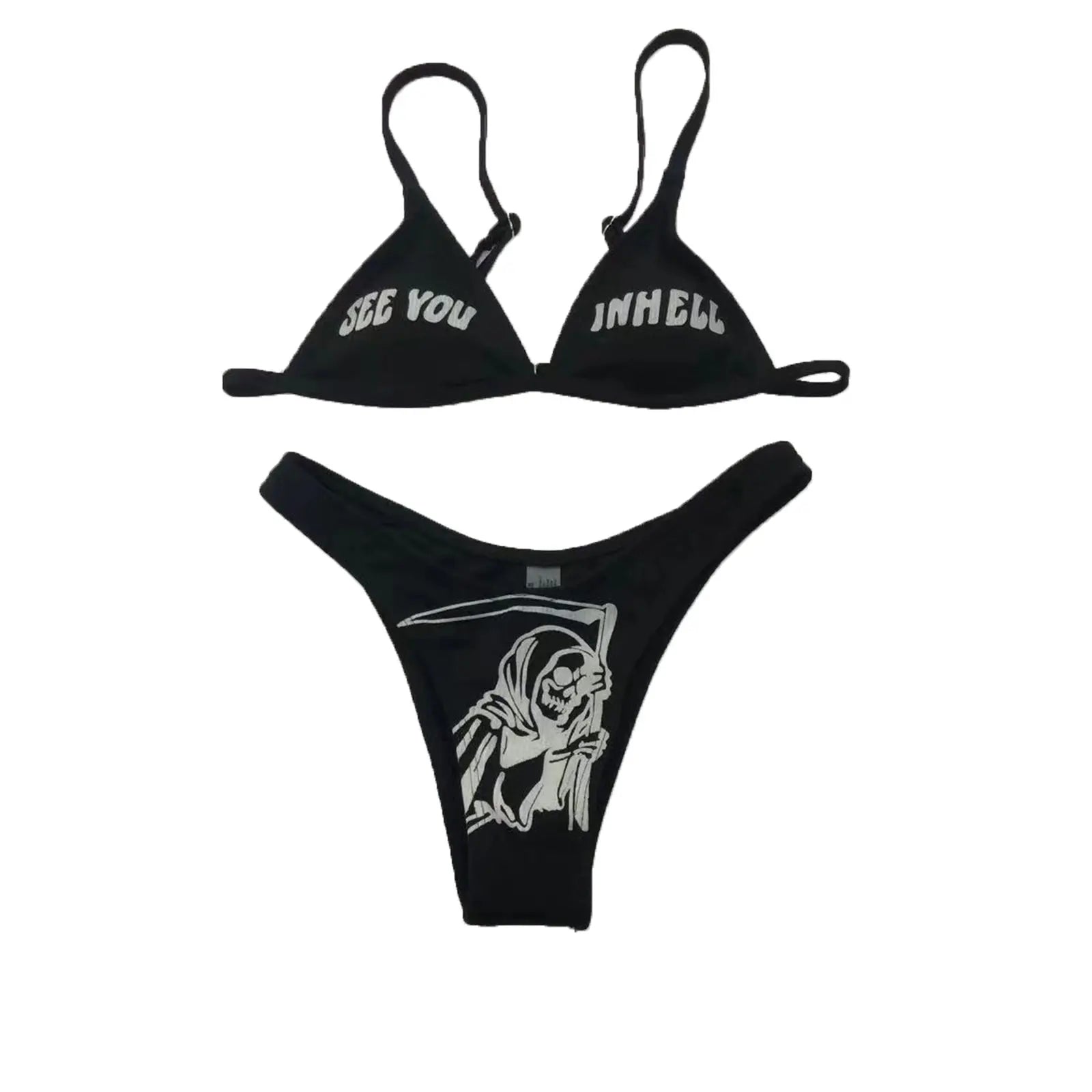 Summer Sexy Strange Comics Print Tube Top Swimsuits