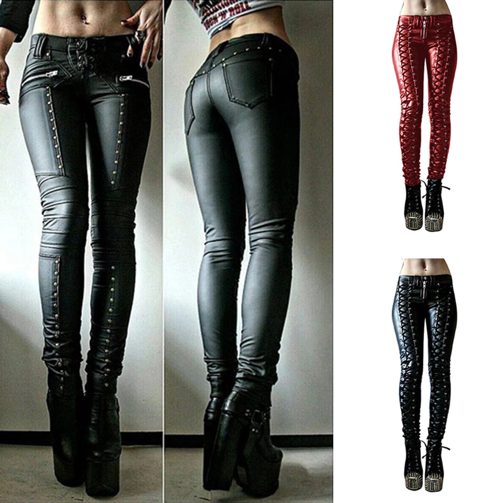 Steampunk Faux Leather Cosplay Pants