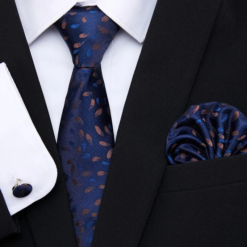 7.5 cm Tie Pocket Squares Cufflink Set