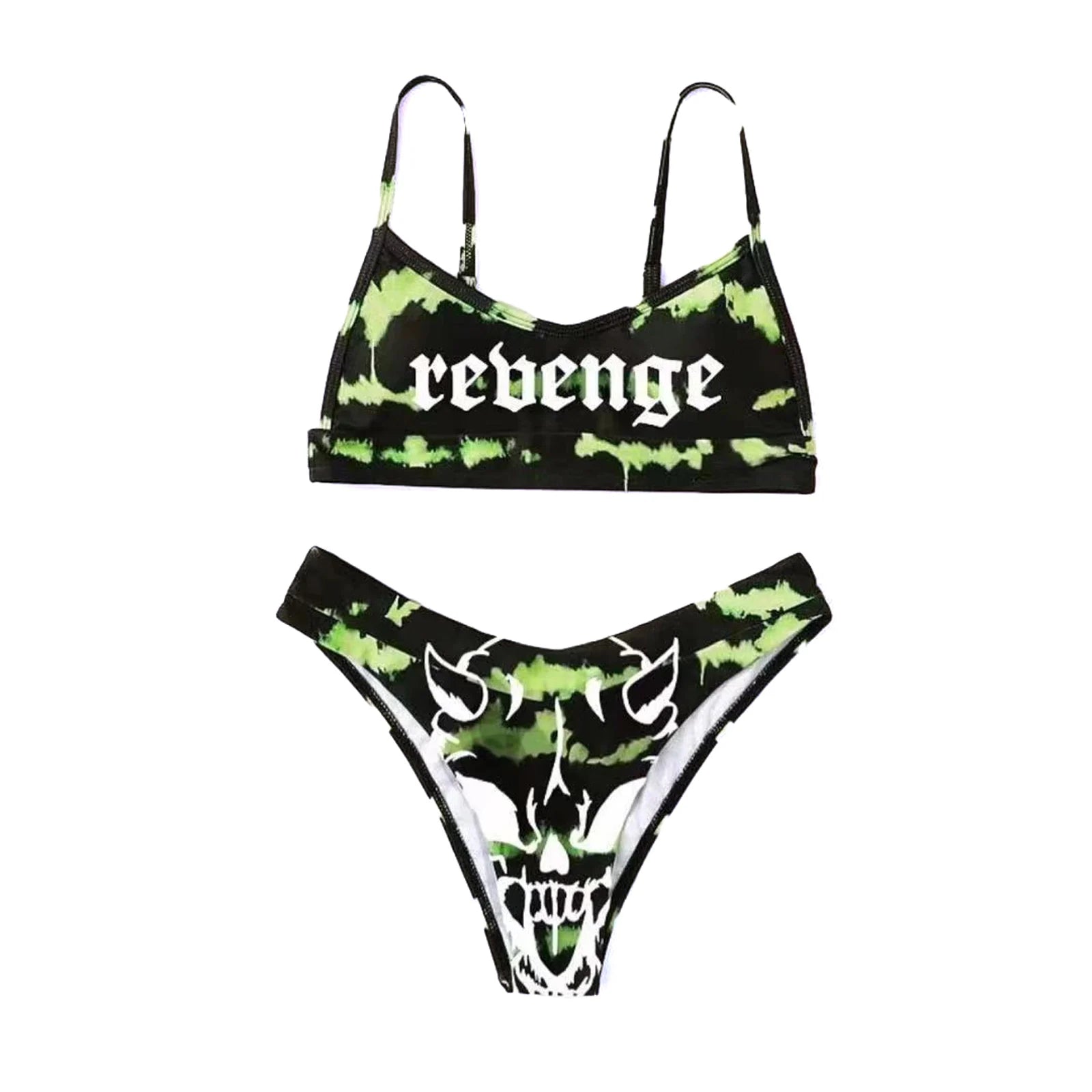 Summer Sexy Strange Comics Print Tube Top Swimsuits