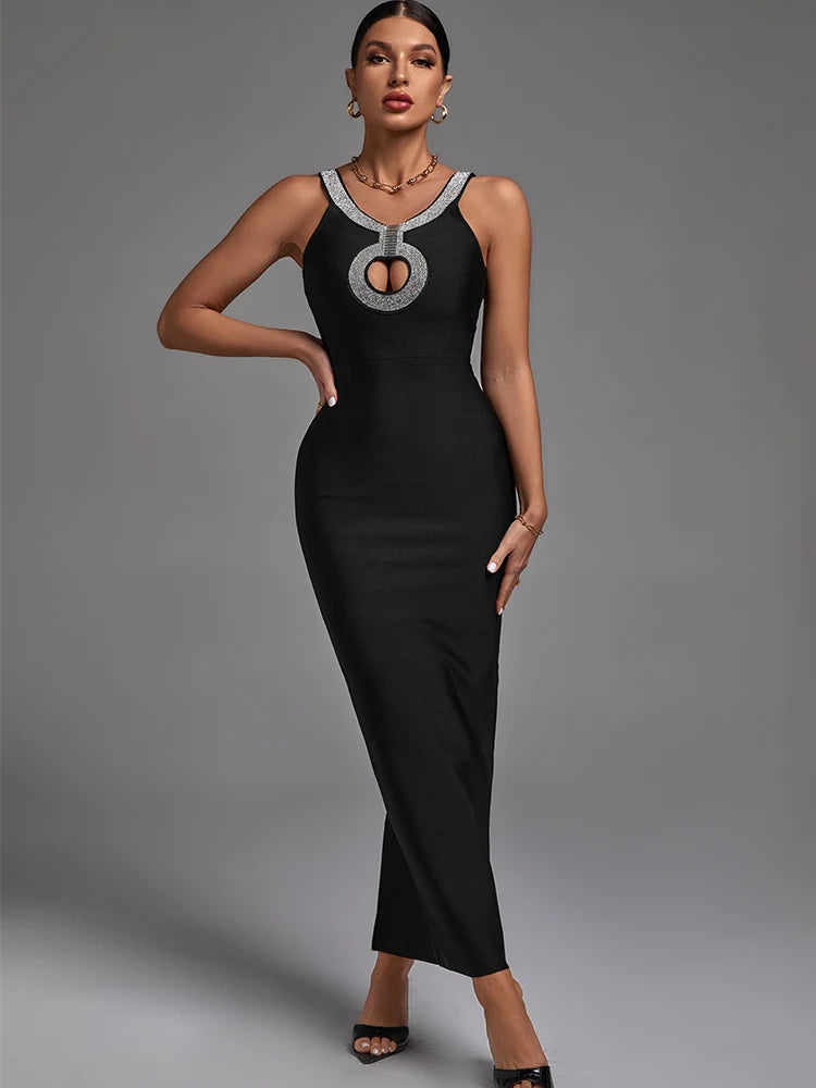 Elegant Sexy Black Maxi Bodycon Dress