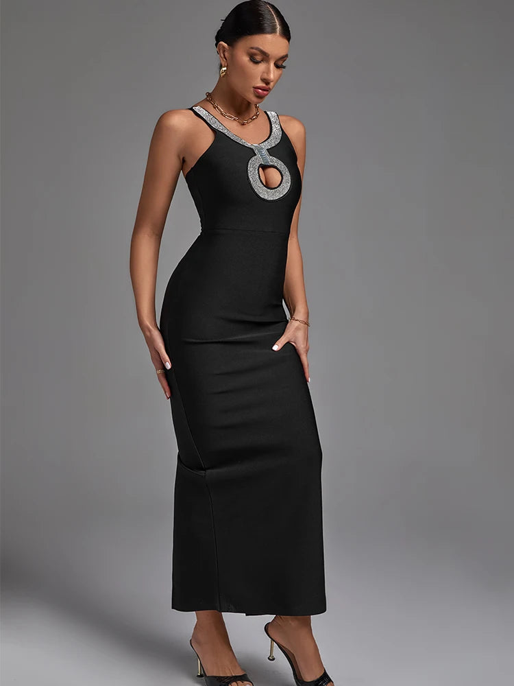 Elegant Sexy Black Maxi Bodycon Dress