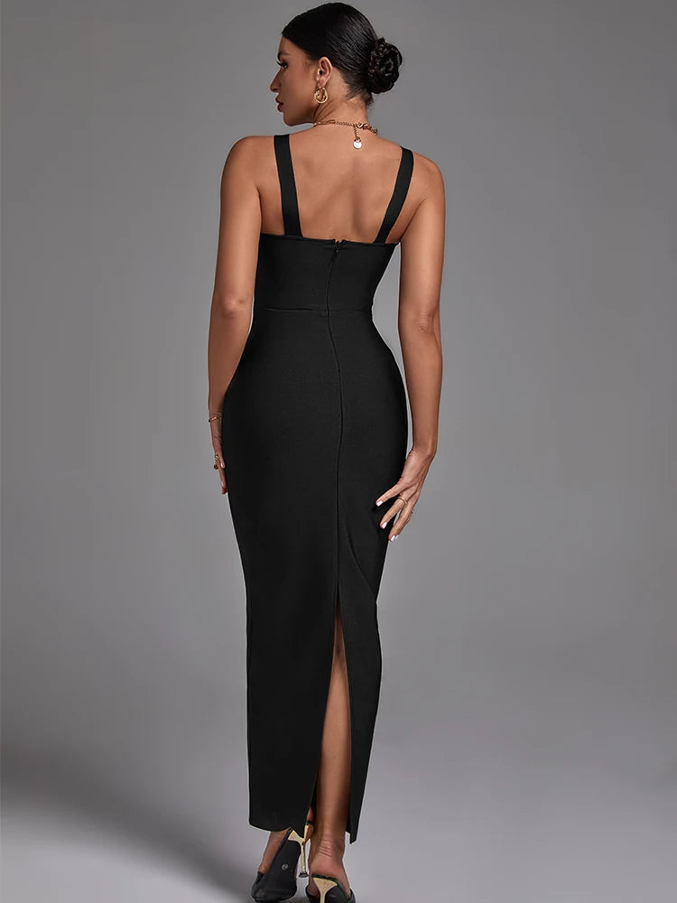 Elegant Sexy Black Maxi Bodycon Dress