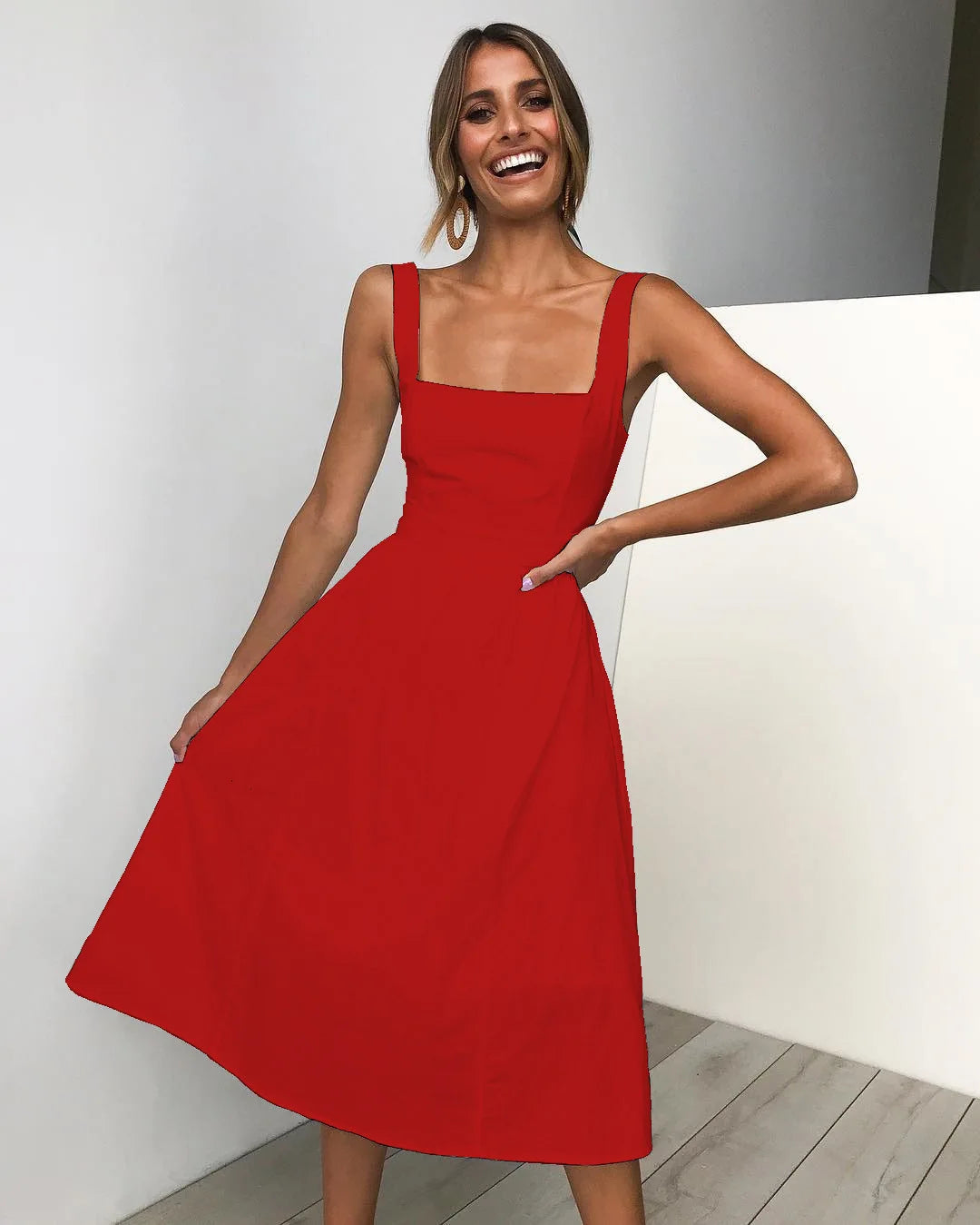 Casual Solid Midi Long Summer Sexy Backless Slip Dresses – Shequila's Fashions