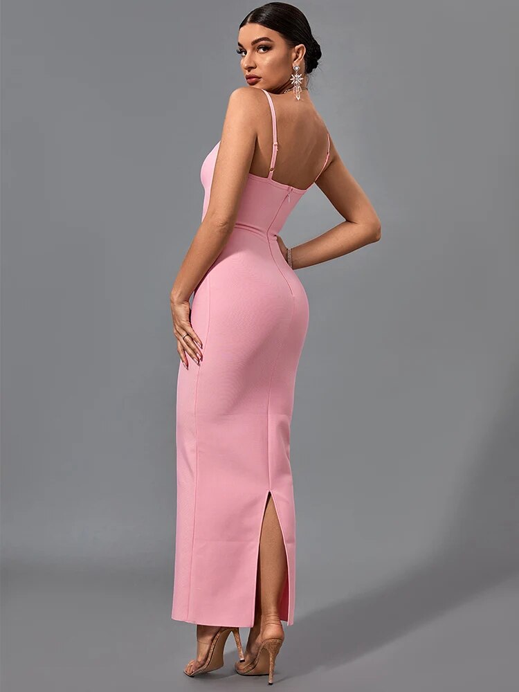 Pink Bandage  Maxi Dress