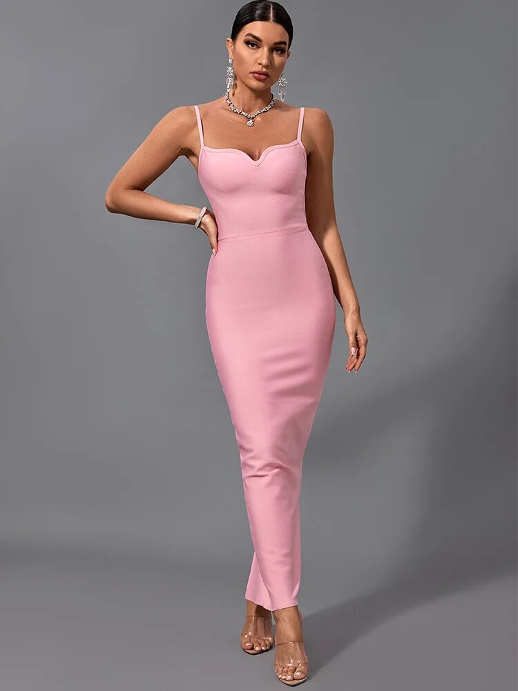 Pink Bandage  Maxi Dress