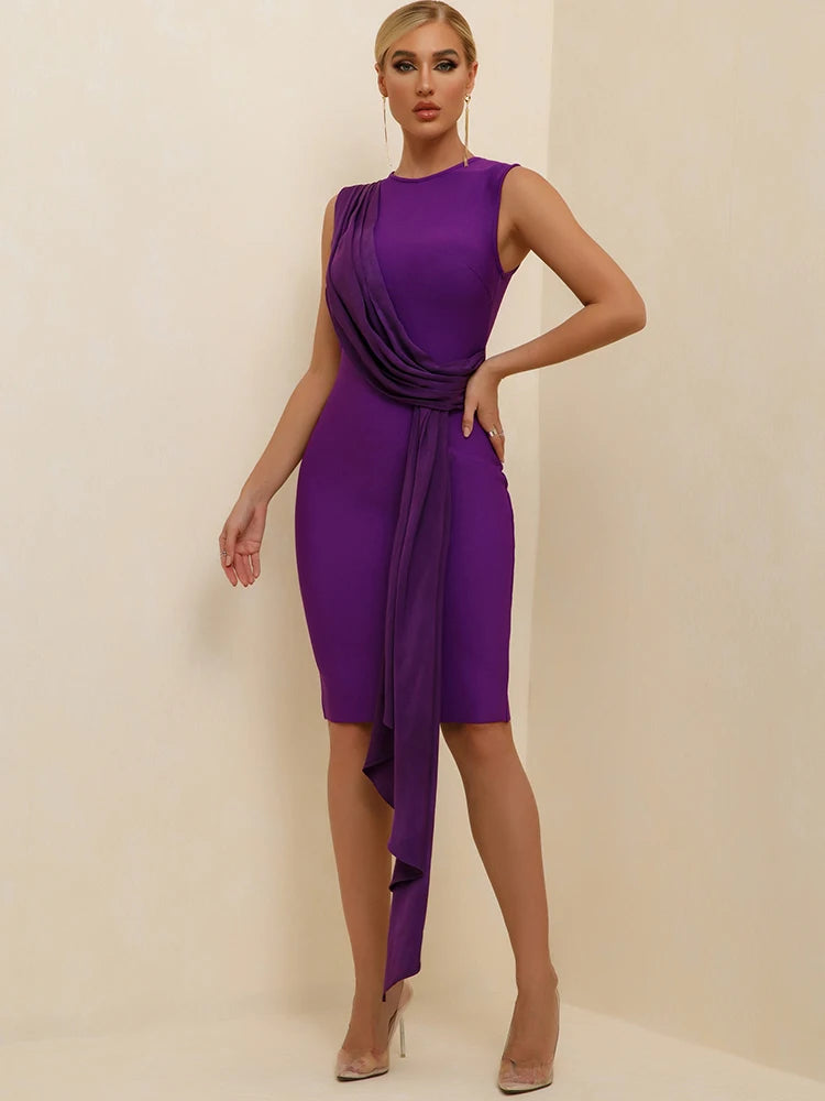 Midi Purple or White Bodycon Dress