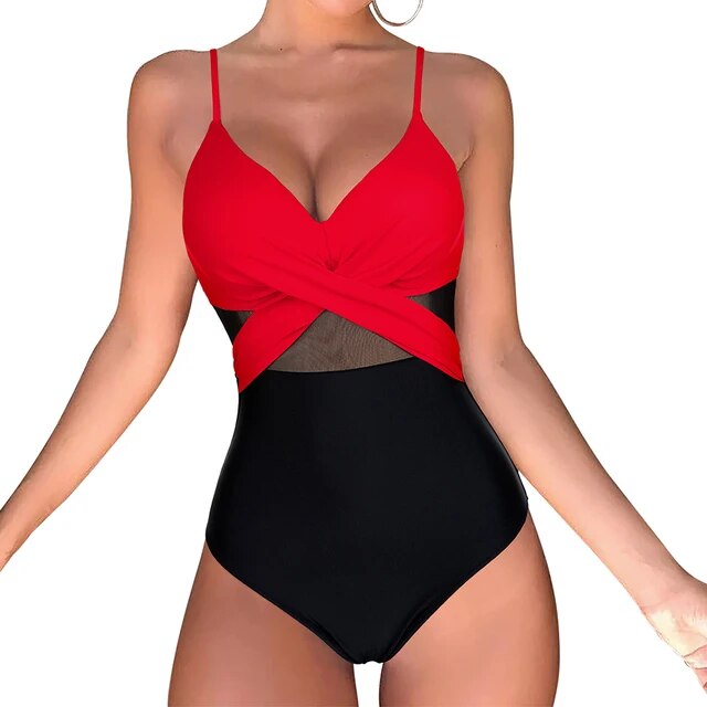 One Piece Monokini Beachwear Solid Bathing Suits