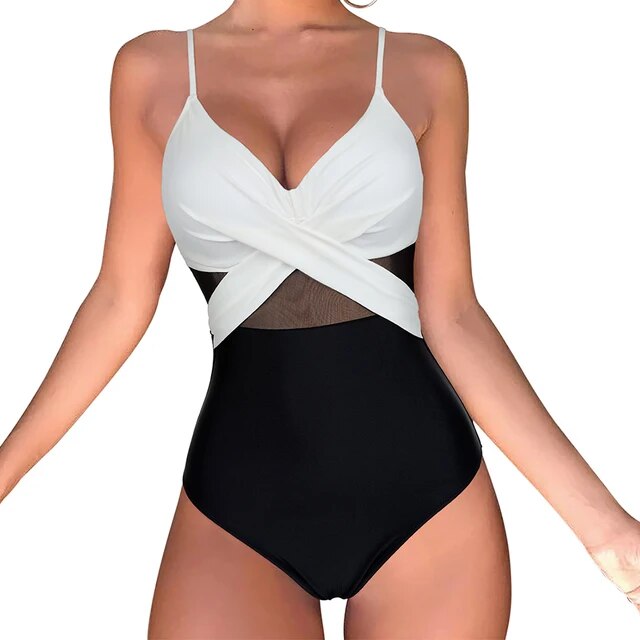 One Piece Monokini Beachwear Solid Bathing Suits