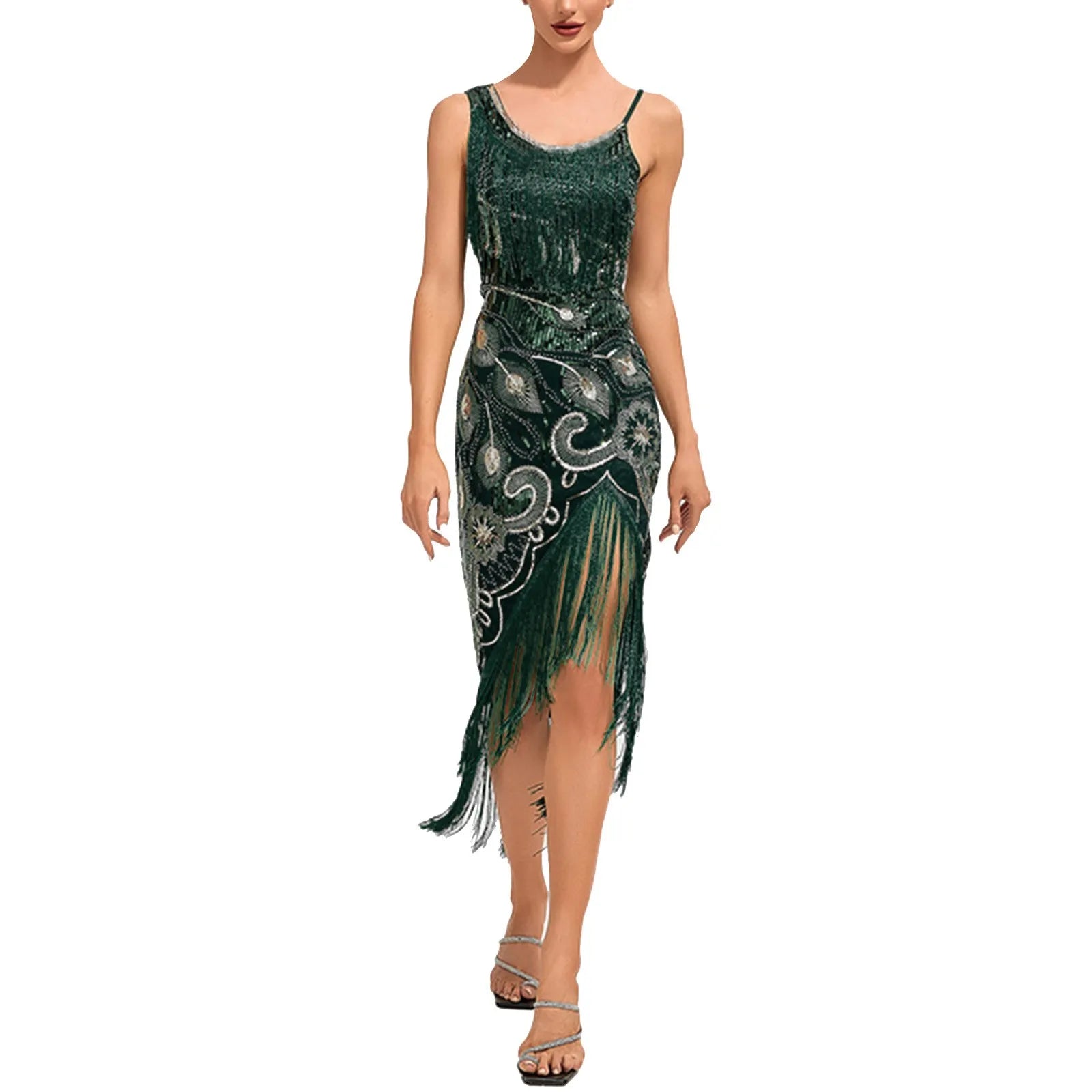 Vintage 1920s Flapper Tassel Dress