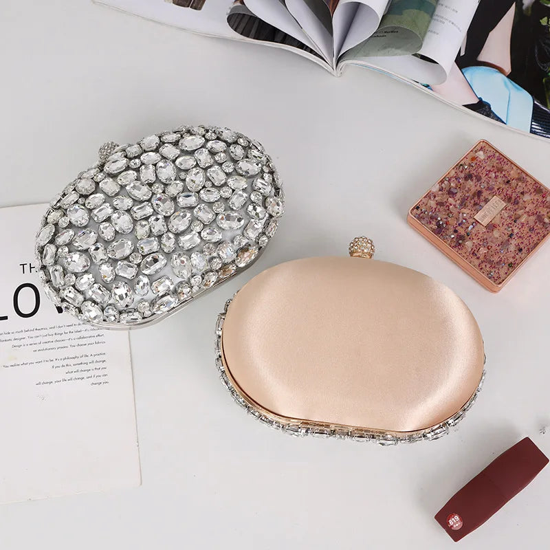 Luxury Crystal Silver Diamond Evening Bags