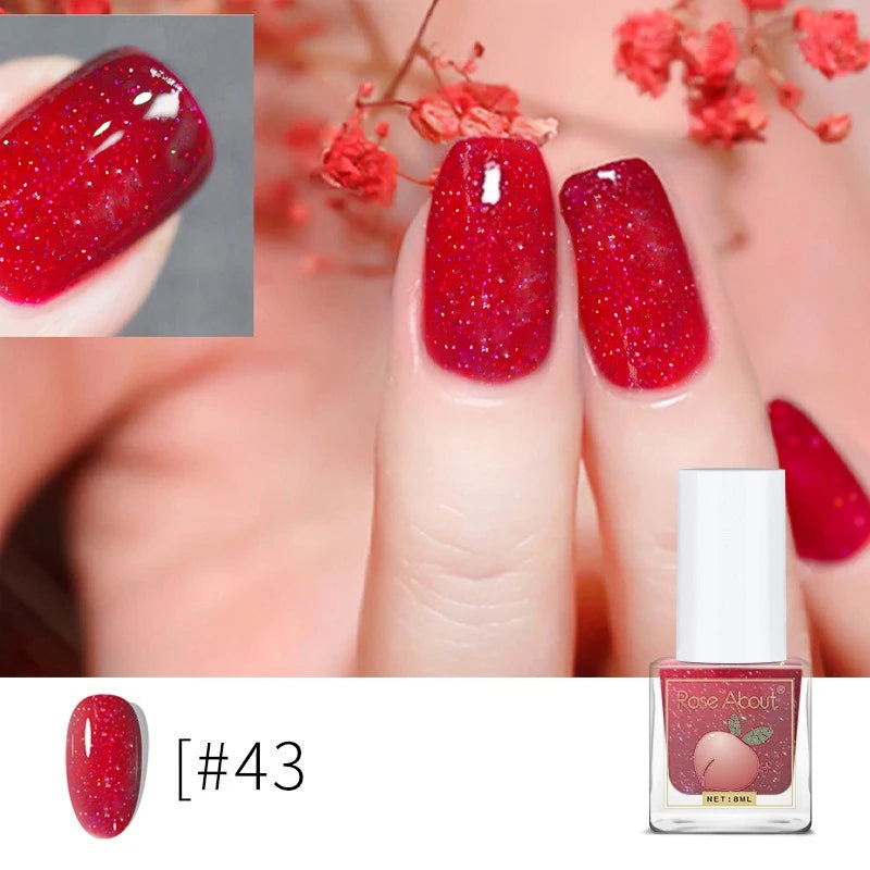 Water-Based Peel-Off Shiny Top Coat – No UV Lamp, Long-Lasting, Gentle Natural Nail Care