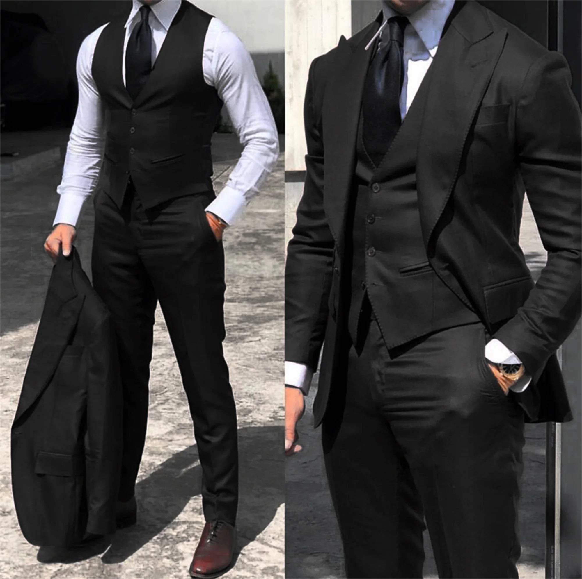 Solid Color Men's Formal Business Suit