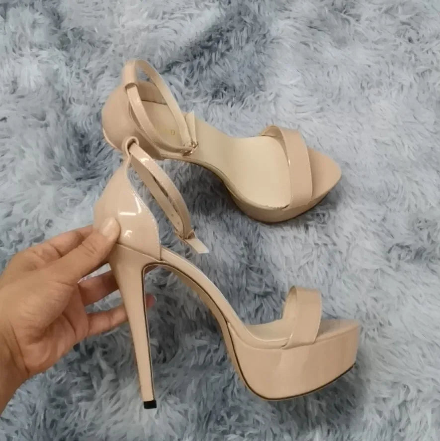 Sexy Open Toes 14cm Super High Heels Peep Toes Platform Stilettos