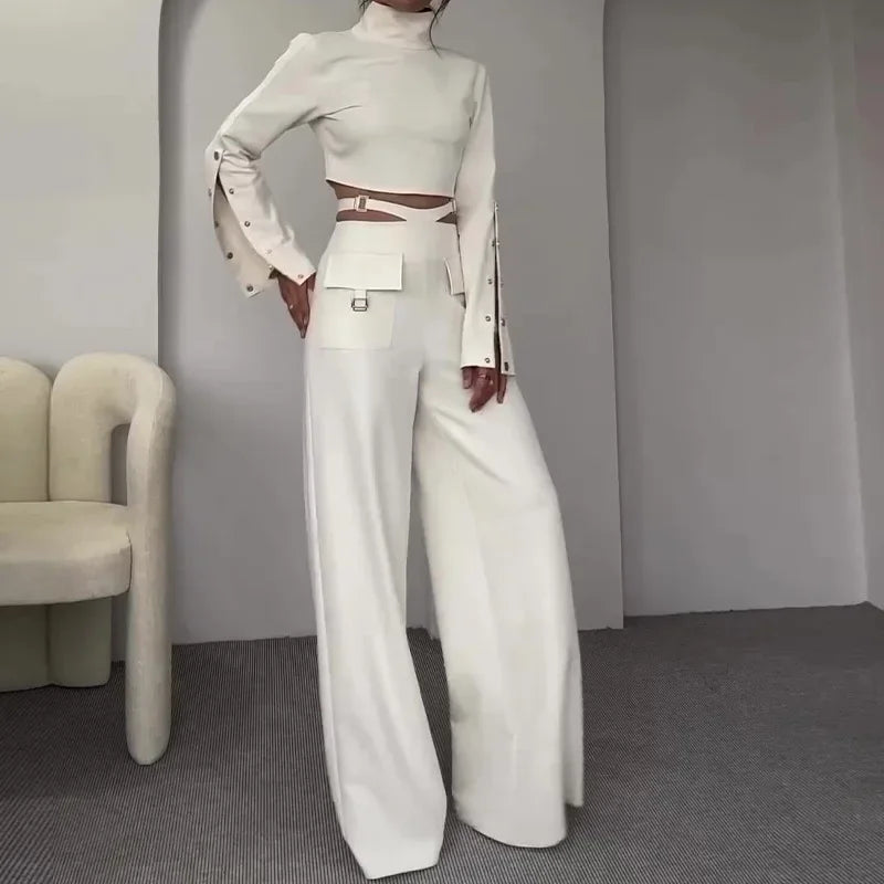 Women’s Elegant Wide-Leg Pant Set