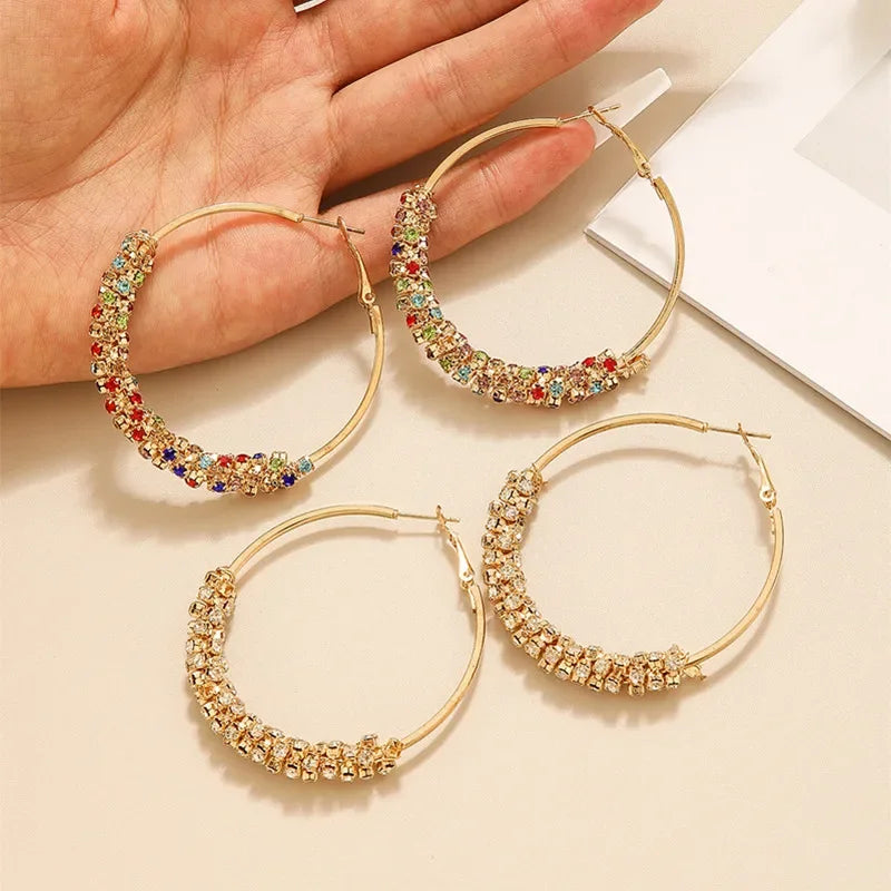 ✨ Colored Zircon Simple Hoop Earrings – Everyday Sparkle, Party-Ready Style