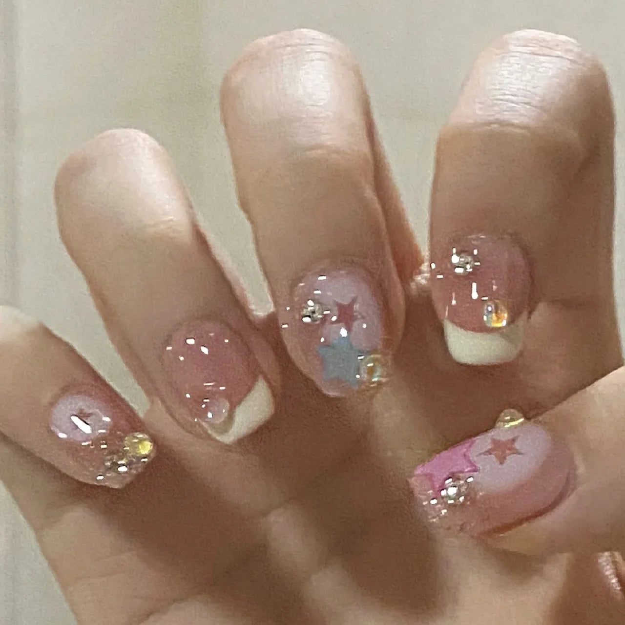24Pcs Pink Ballet Fake Nails