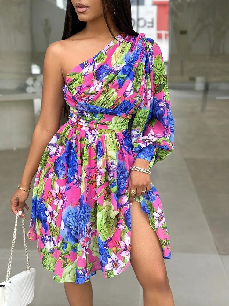 New Boho Print  Spring Fashion Sexy Off Shoulder Dresses