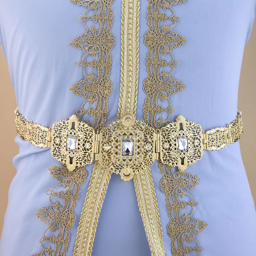 Moroccan Bride Tassel Straps Rope Waist Chain Chic Alloy Belt