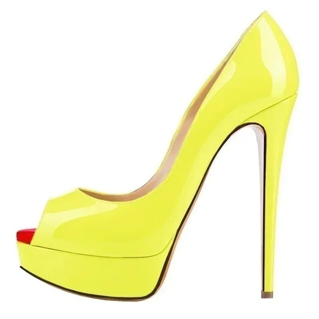 Ultra-High Platform Peep Toe Pumps