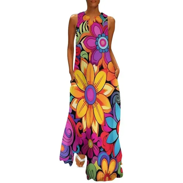 Flower Power Boho Maxi Dress