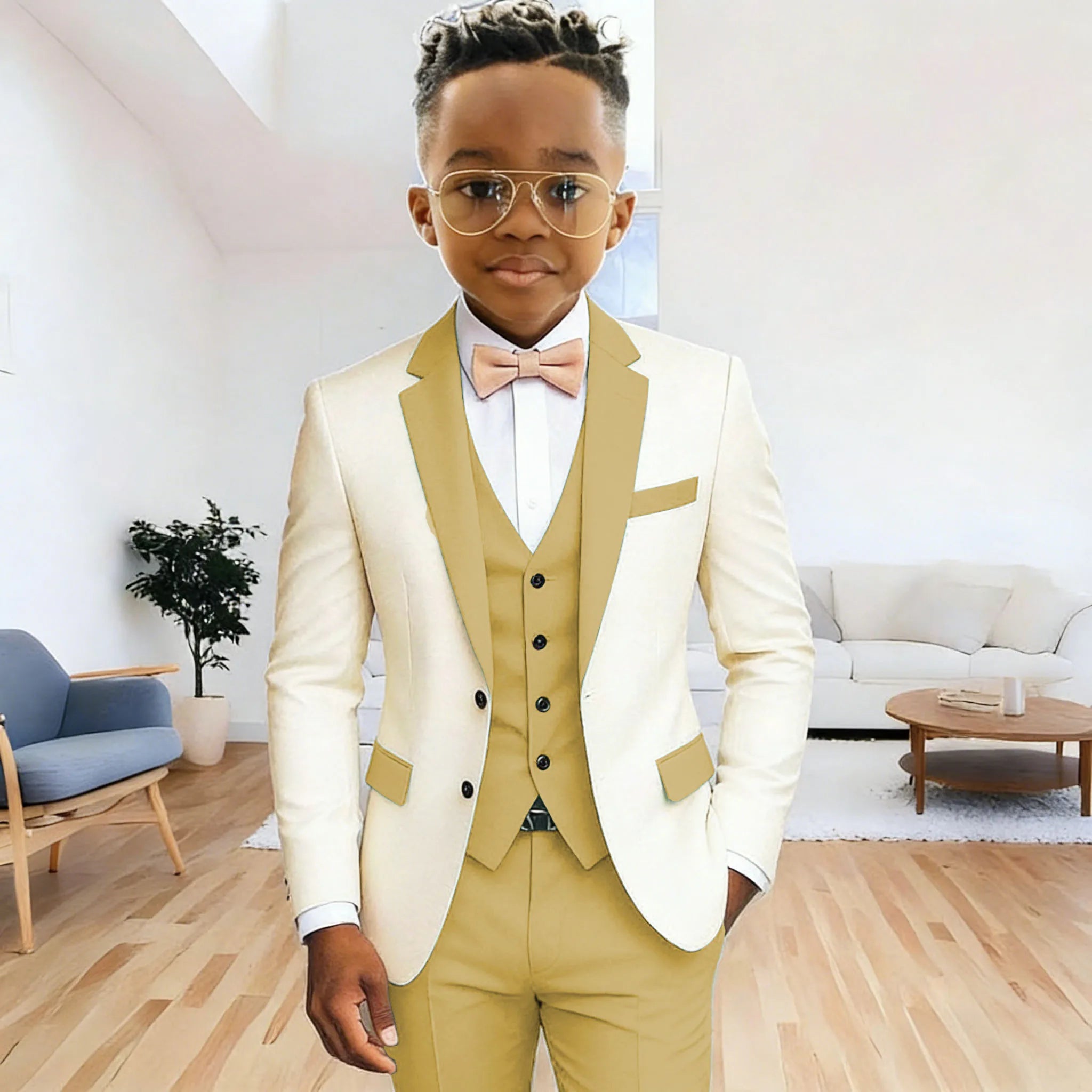 Boy's 3‑Piece Formal Suit Set – Jacket + Vest + Pants