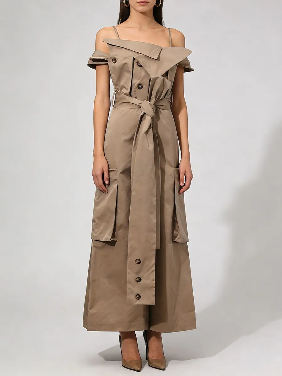 Square Neck Sleeveless Tunic Wide Leg Jumpsuits