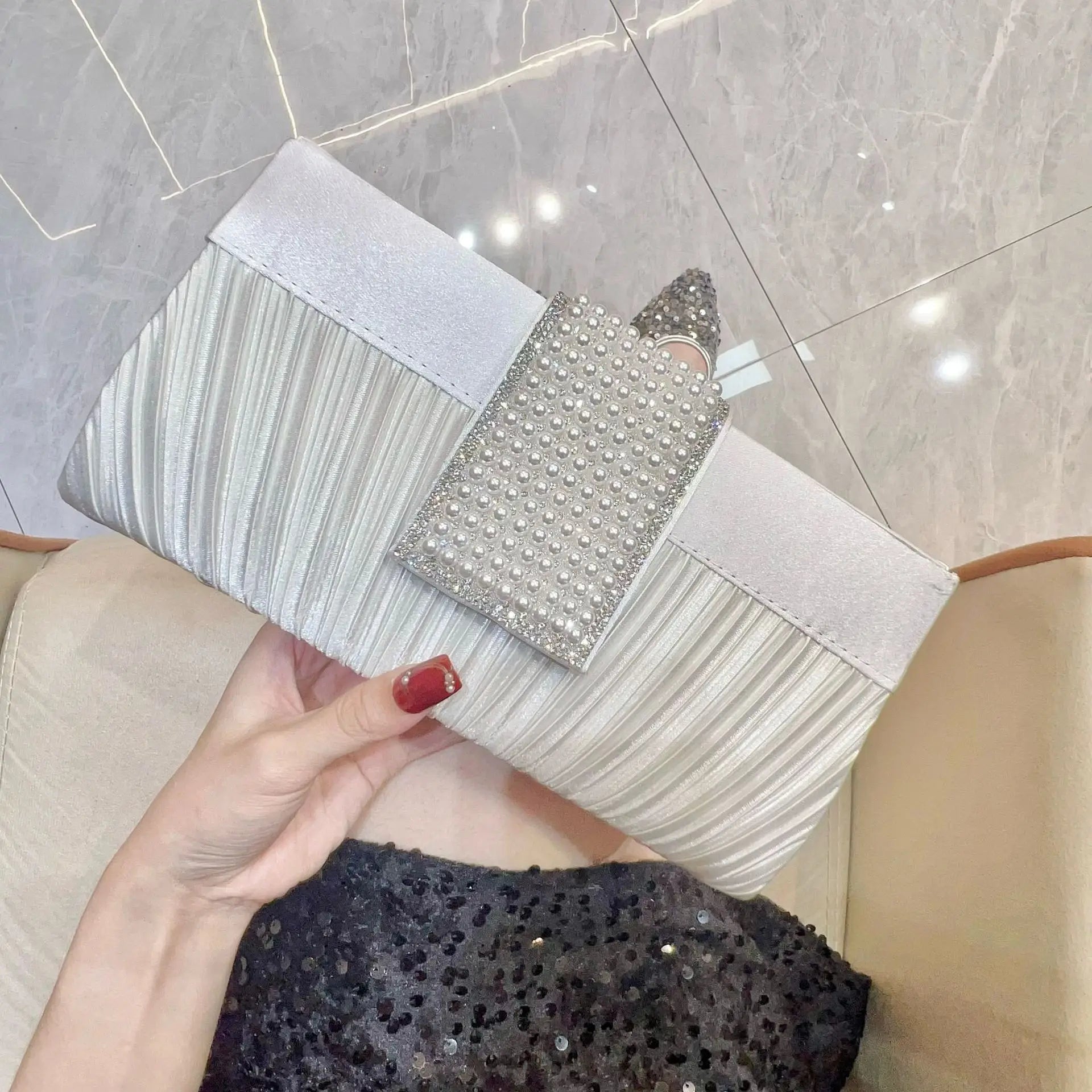 Classic Retro Gold Silver Black Small Clutches Purses