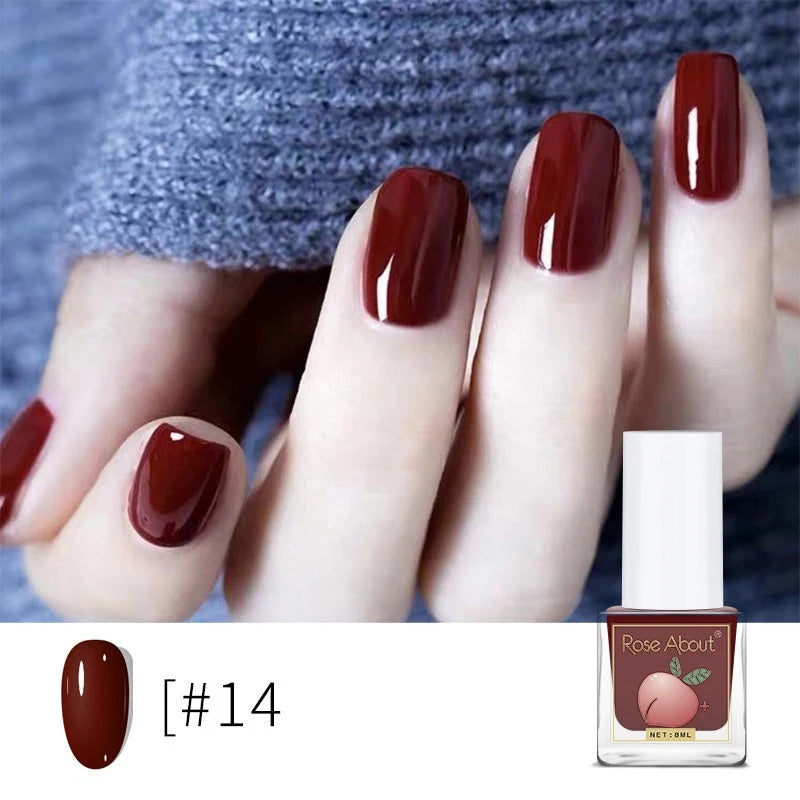 Water-Based Peel-Off Shiny Top Coat – No UV Lamp, Long-Lasting, Gentle Natural Nail Care