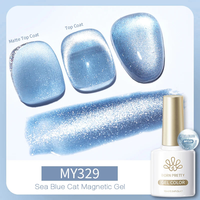 BORN PRETTY 10ml White Cat Magnetic Gel Nail Polish Ultra Shine White-light Varnis Semi Permanent Soak Off UV LED Gel for Nails