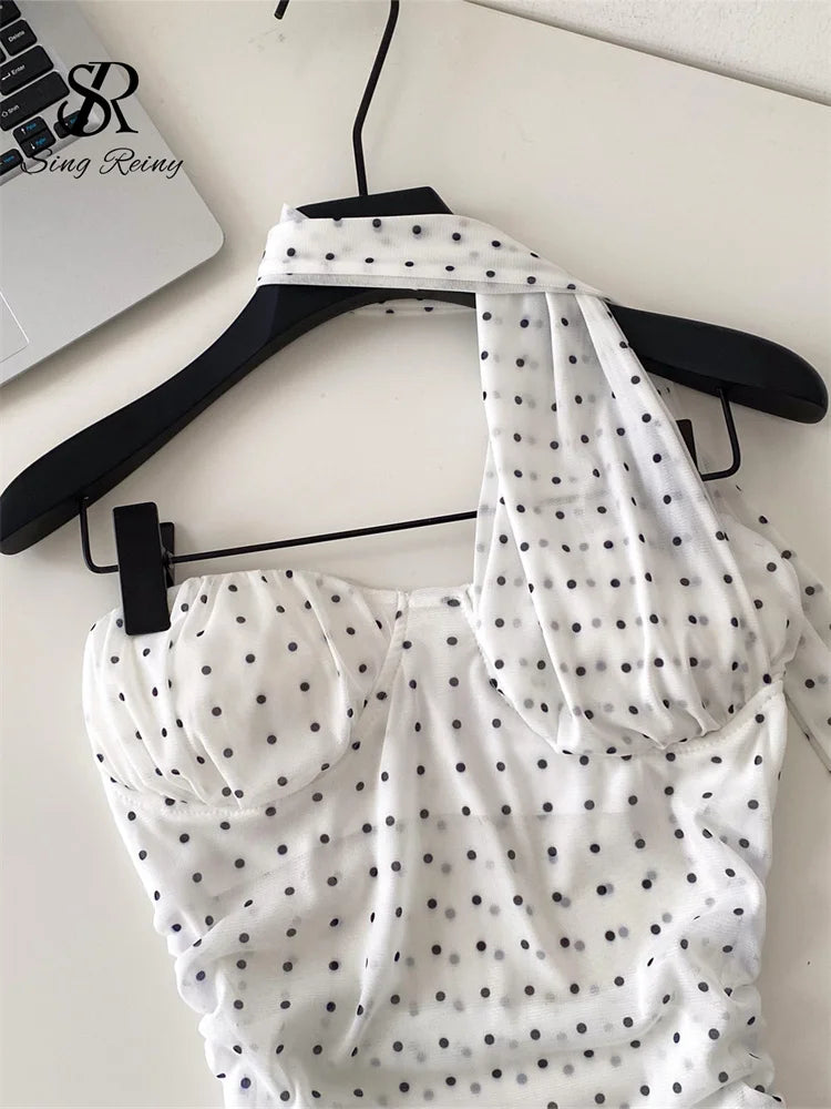 Polka Dot Strapless Backless Camisole for Women