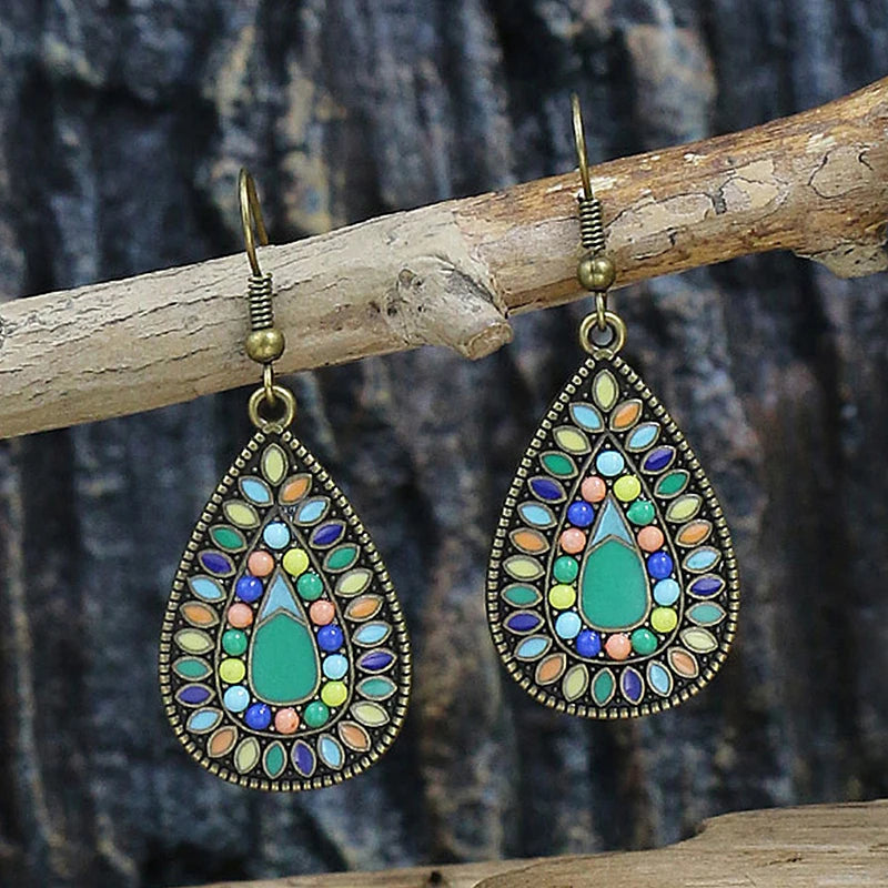 Ethnic Boho Colorful Enamel Earrings