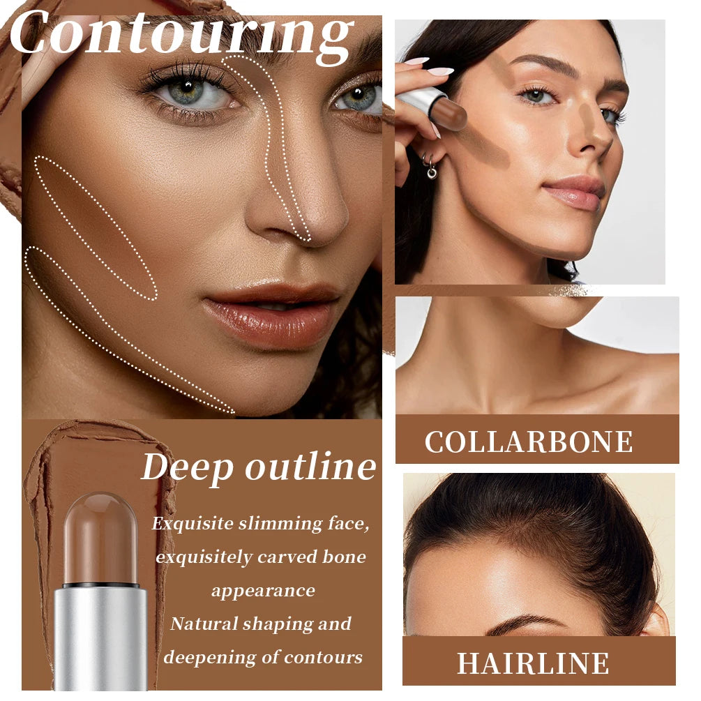 Face Contouring & Glow Stick – 4‑in‑1 Bronzer, Highlighter, Blush &amp; Concealer