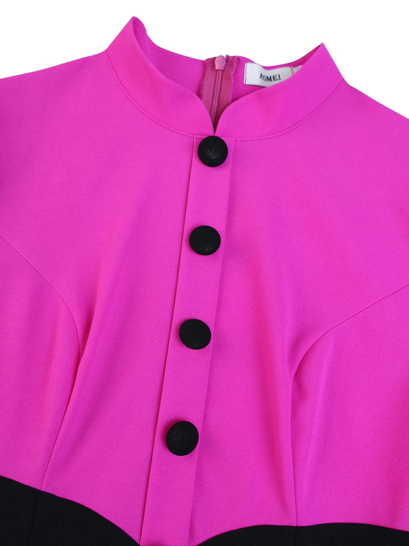 Women’s Elegant Colorblock Mock Neck Dress