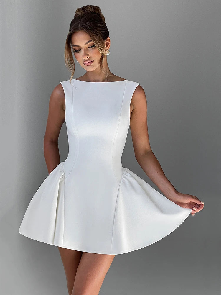 Backless High Waist A-line Sexy Mini Dress