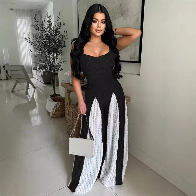 Sexy Spaghetti Strap Loose Wide Leg Jumpsuit