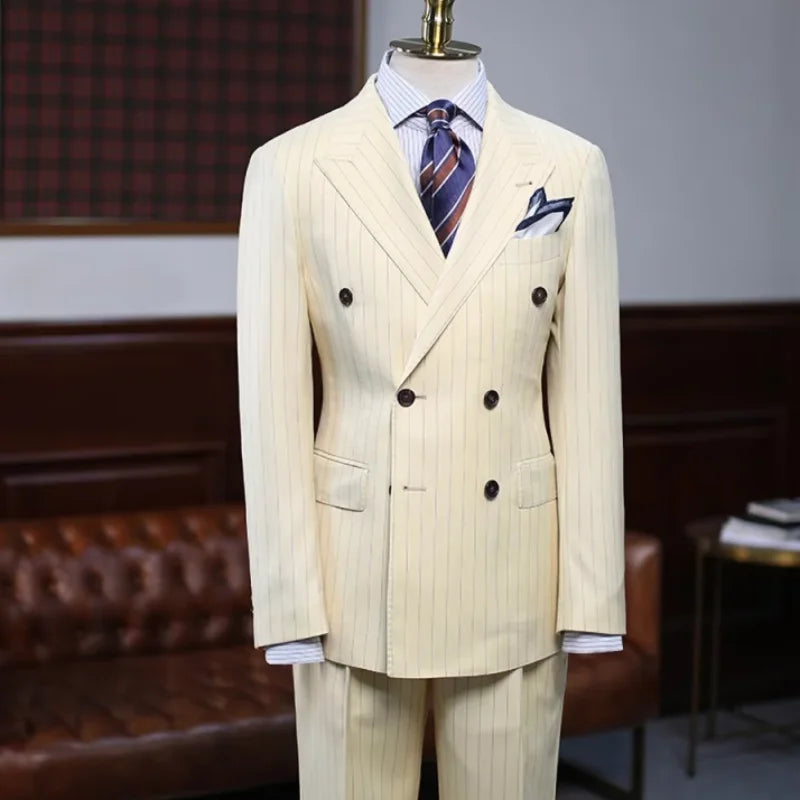 Men's suit (Top + trousers) Fashion Business Casual Slim-fit